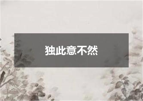 独此意不然