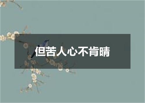 但苦人心不肯晴