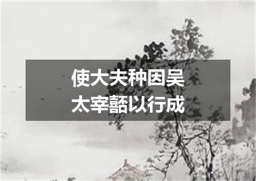 使大夫种因吴太宰嚭以行成