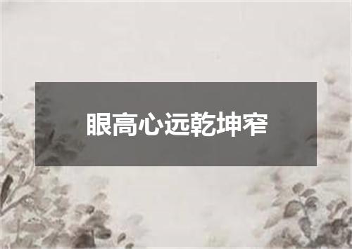 眼高心远乾坤窄