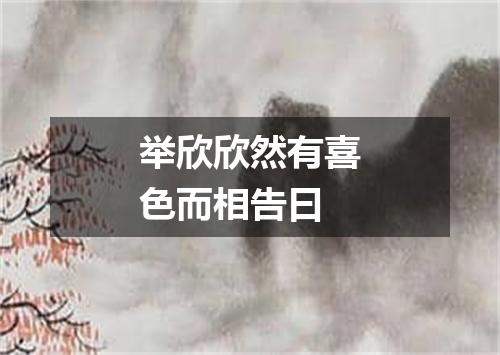 举欣欣然有喜色而相告曰