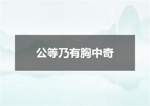 公等乃有胸中奇