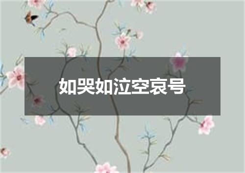 如哭如泣空哀号