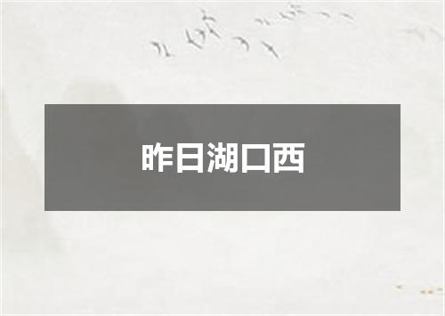 昨日湖口西