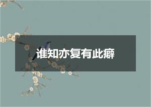 谁知亦复有此癖