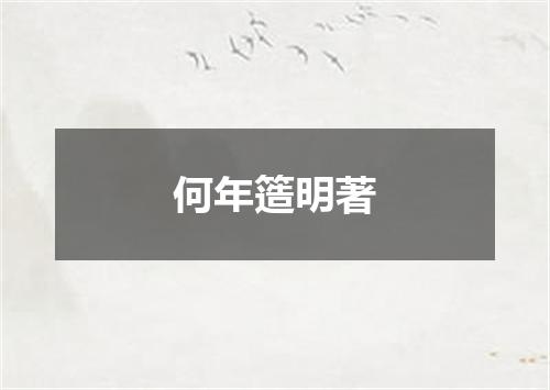 何年簉明著