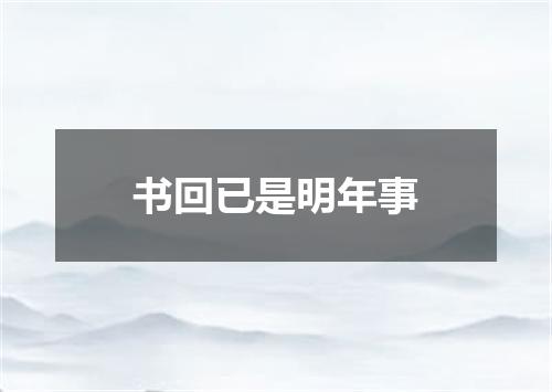 书回已是明年事