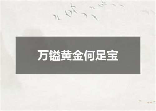 万镒黄金何足宝