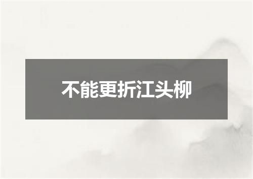 不能更折江头柳