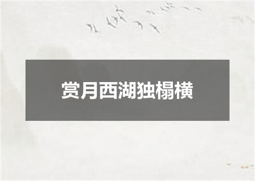 赏月西湖独榻横