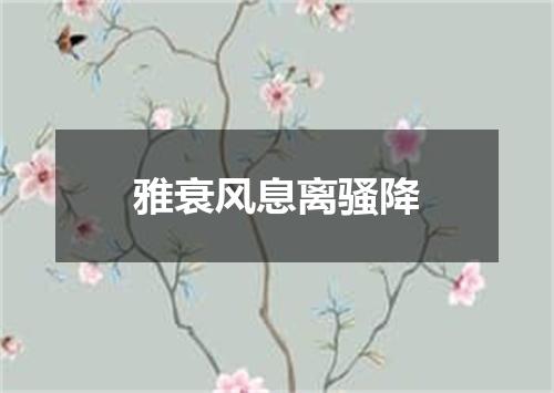 雅衰风息离骚降