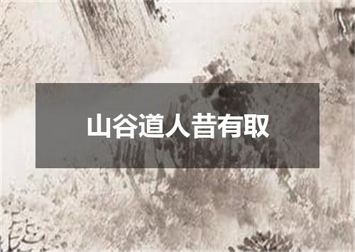 山谷道人昔有取