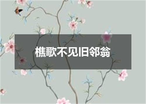 樵歌不见旧邻翁