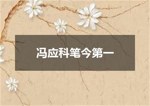 冯应科笔今第一