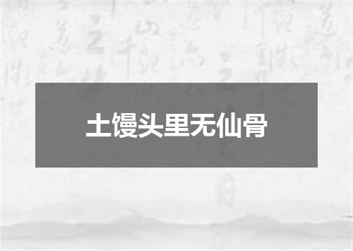 土馒头里无仙骨