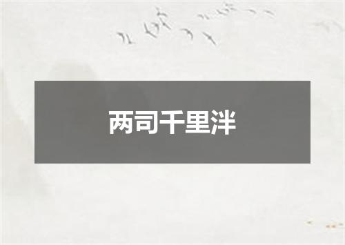 两司千里泮