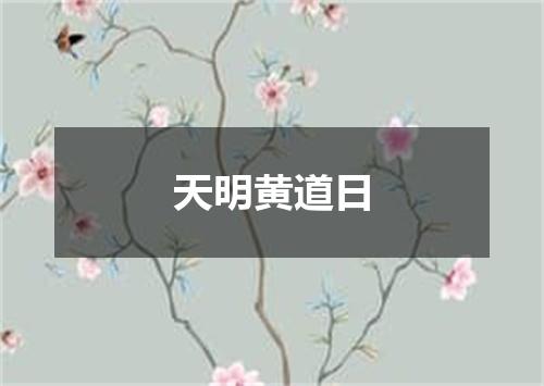 天明黄道日
