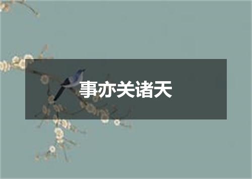 事亦关诸天