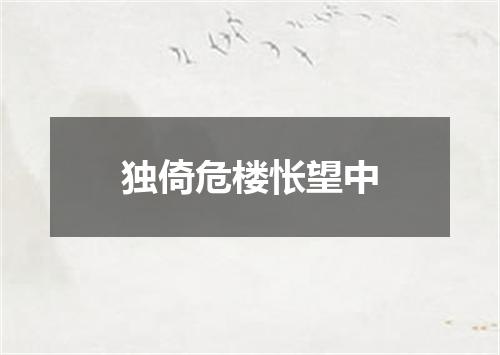 独倚危楼怅望中