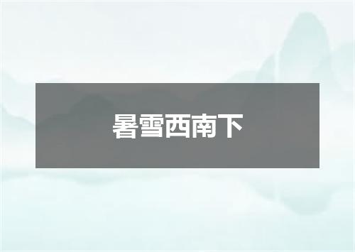 暑雪西南下