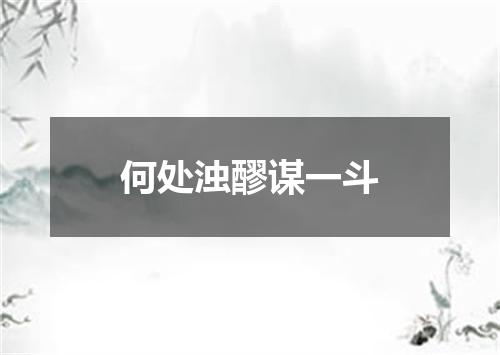 何处浊醪谋一斗
