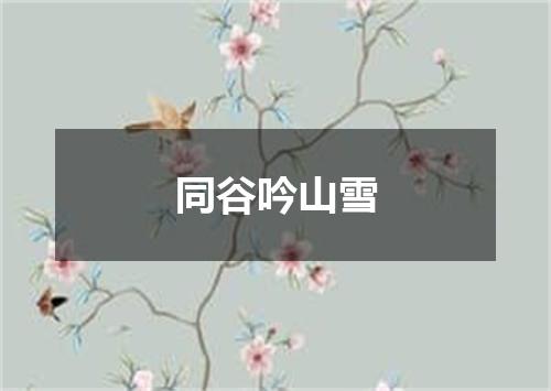 同谷吟山雪