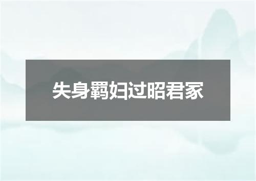 失身羁妇过昭君冢