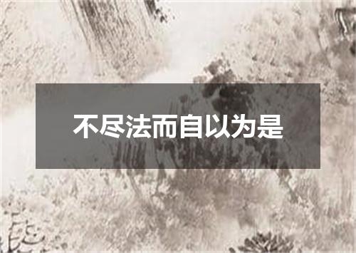 不尽法而自以为是