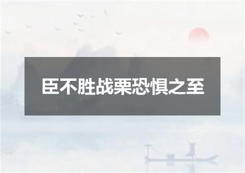 臣不胜战栗恐惧之至