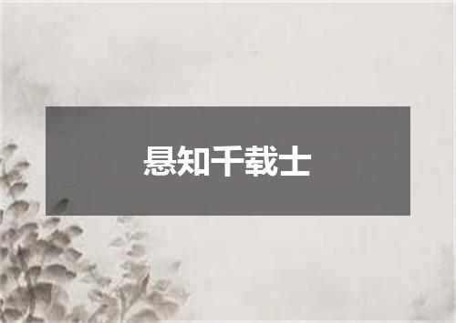 悬知千载士