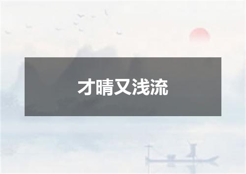 才晴又浅流