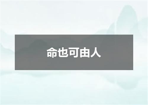 命也可由人