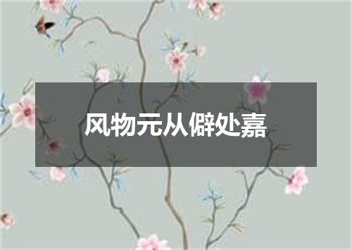 风物元从僻处嘉