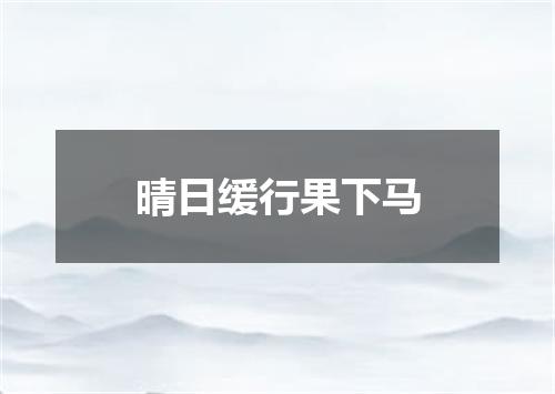 晴日缓行果下马