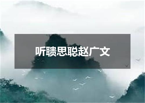 听聩思聪赵广文