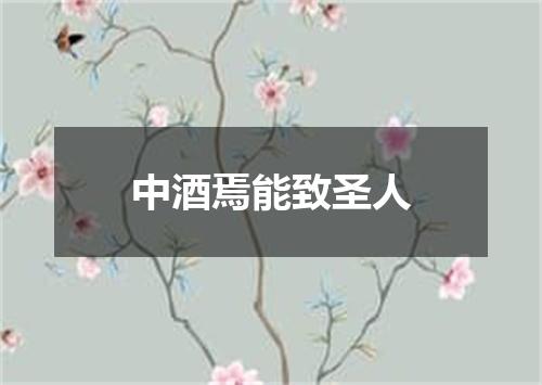 中酒焉能致圣人