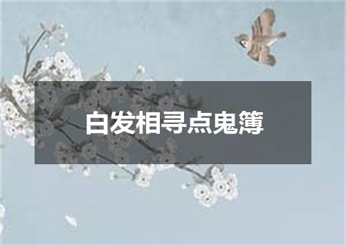 白发相寻点鬼簿