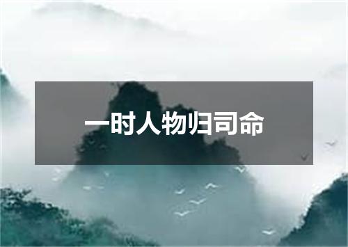 一时人物归司命