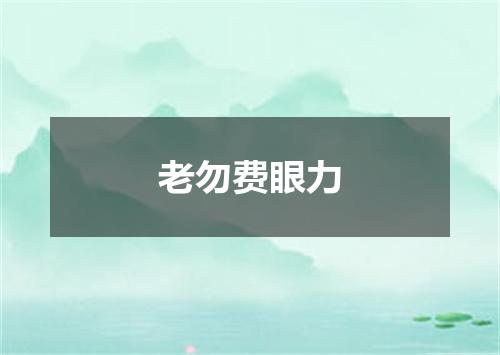 老勿费眼力