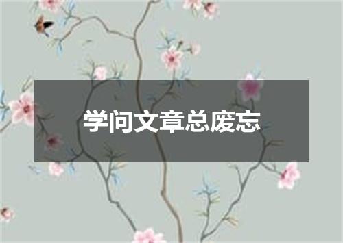 学问文章总废忘