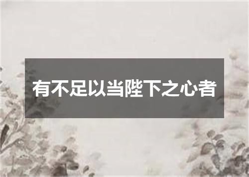 有不足以当陛下之心者