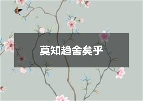 莫知趋舍矣乎