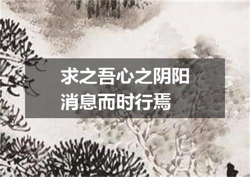 求之吾心之阴阳消息而时行焉