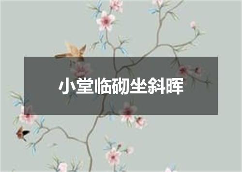 小堂临砌坐斜晖
