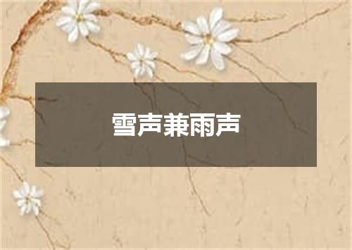雪声兼雨声