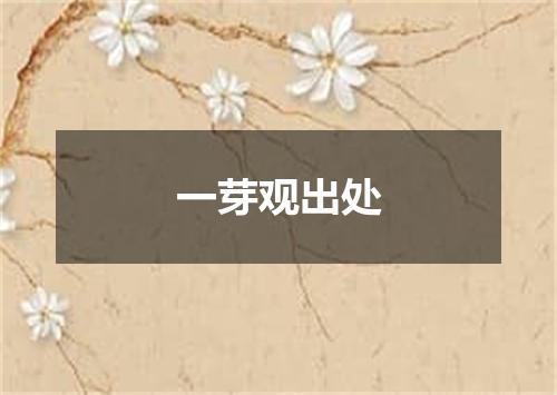 一芽观出处