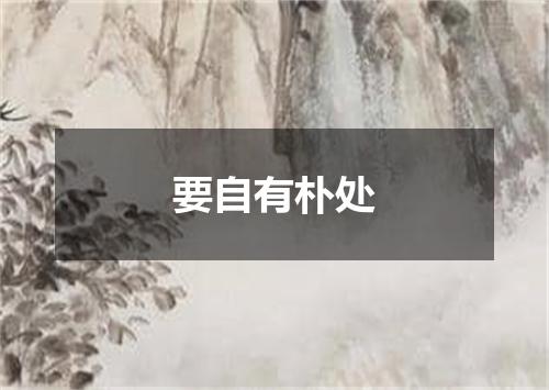 要自有朴处