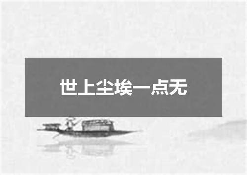 世上尘埃一点无