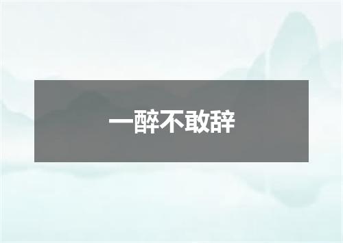 一醉不敢辞