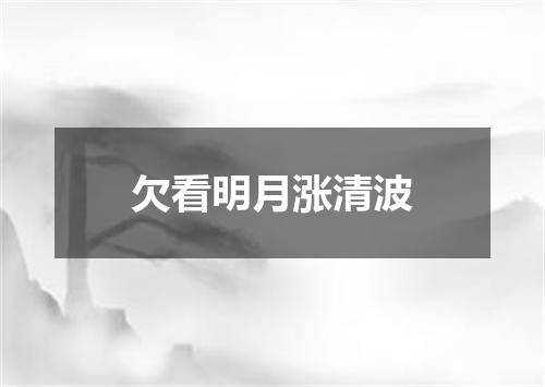 欠看明月涨清波